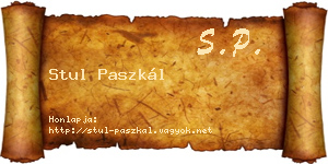 Stul Paszkál névjegykártya